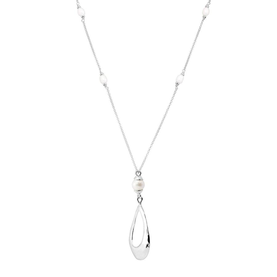 Silpada 'Drop a Line' Natural Hematite, 10 mm & 8X6 mm Freshwater Cult