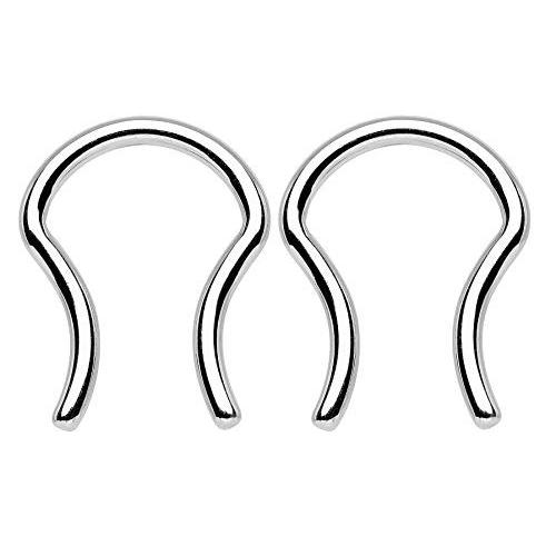 Pierced Owl Pair (2 pcs) of 16GA Stainless Steel Septum Ring Retainers :20190420193731 01967 b:twilight shop