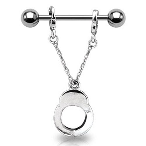 卸売 Handcuff Pair) as (Sold Bar w/WildKlass Shield Nipple WildKlass Dangle ネックレス、ペンダント