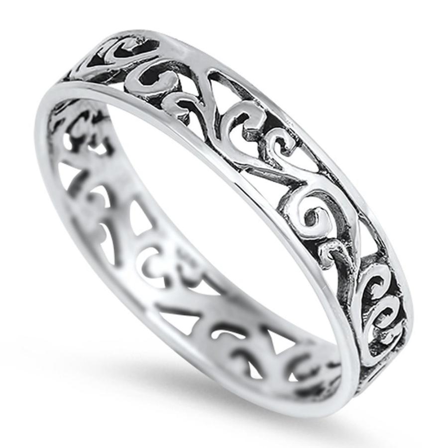 春早割 Ring Fashion Design Celtic Eternity New Size Band Silver Sterling .925 ネックレス、ペンダント