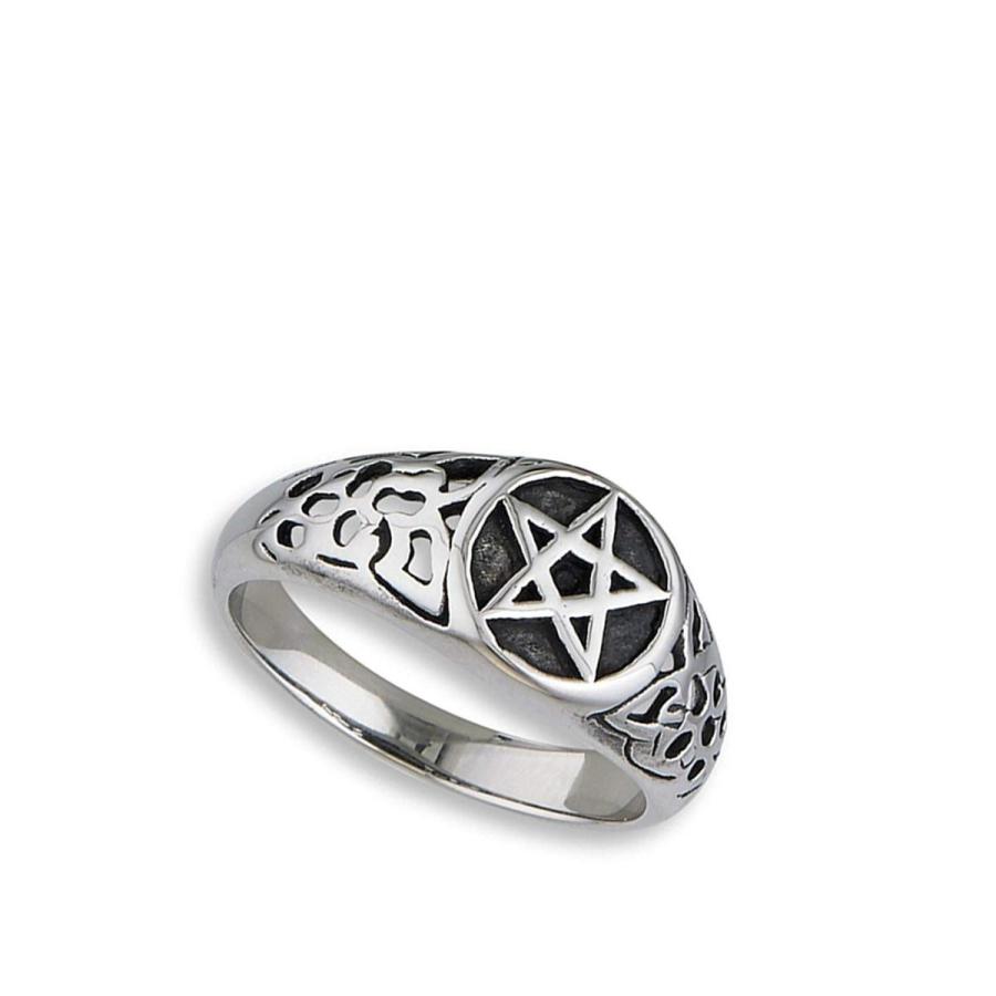 高い品質 Filigree Pentagram Siz Band Steel Stainless New Ring Fashion Cute Star ネックレス、ペンダント