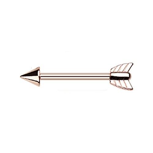 Inspiration Dezigns 14G Classic Bow Arrow Nipple Barbell Ring (Sold as