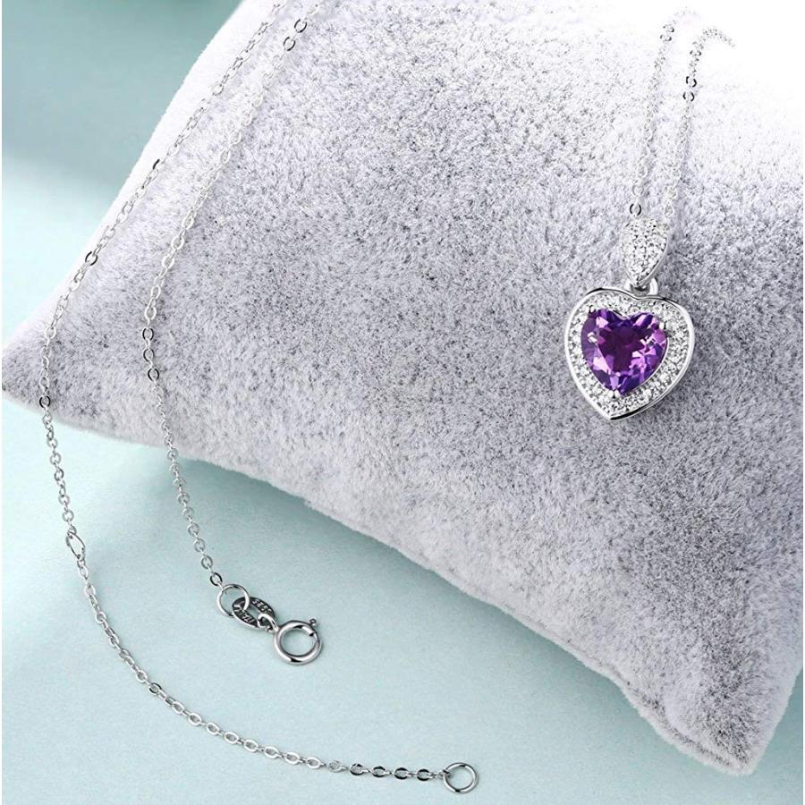?Gift for Women? Sterling Silver Natural Gemstone Necklace Amethyst Pe