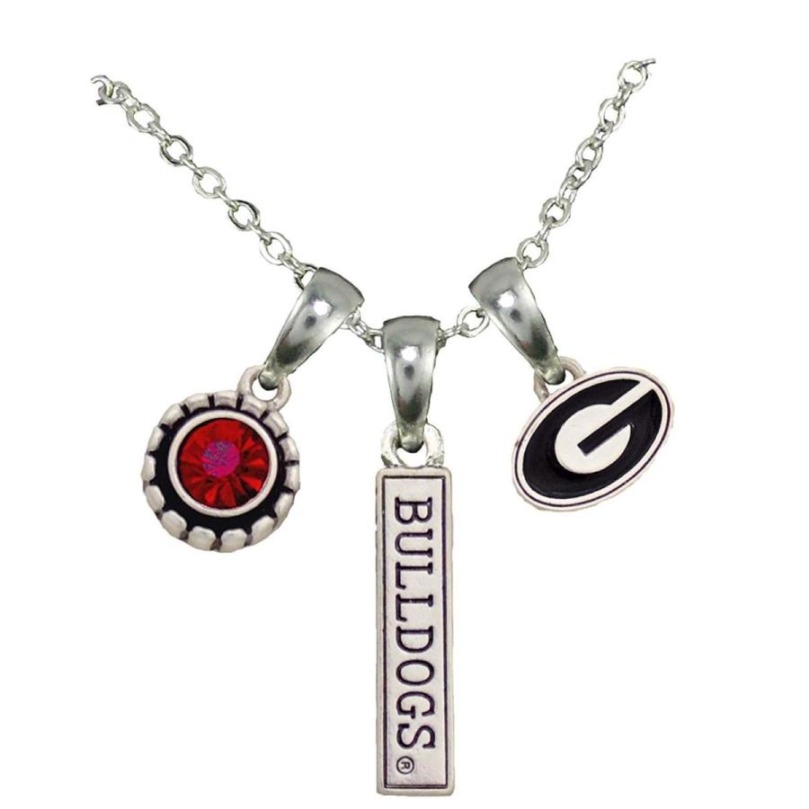 Sports Accessory Store Georgia Bulldogs 3 Charm Red Crystal Silver Cha