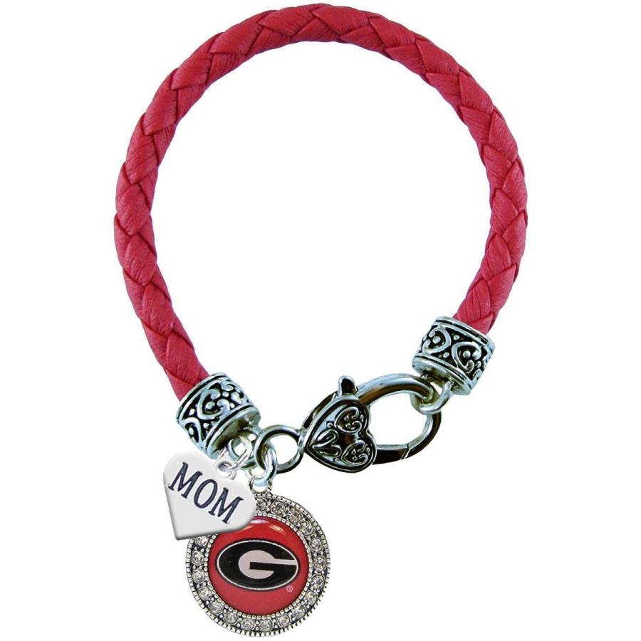 Holly Road Georgia Bulldogs Crystal Red Leather Bracelet WITH MOM