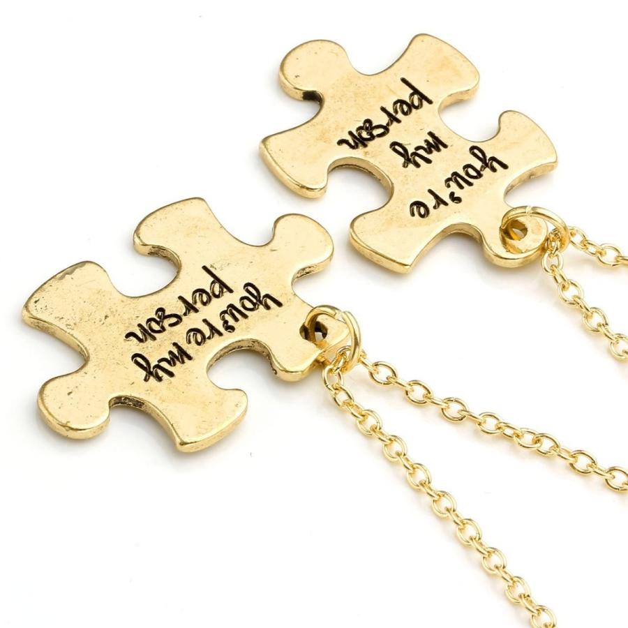 超話題新作 Alloy Puzzle Person My are You 2pc Jovivi Pendant Set Jewelry Necklace ネックレス、ペンダント