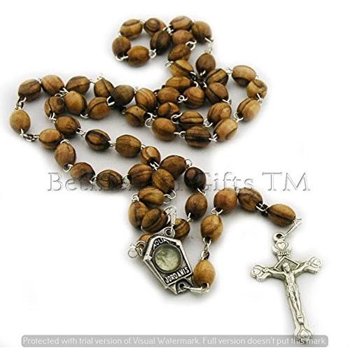 日本人気超絶の Olive Bethlehem Genuine Handcrafted Gift Catholic Shomali Wood wi Bead ネックレス、ペンダント