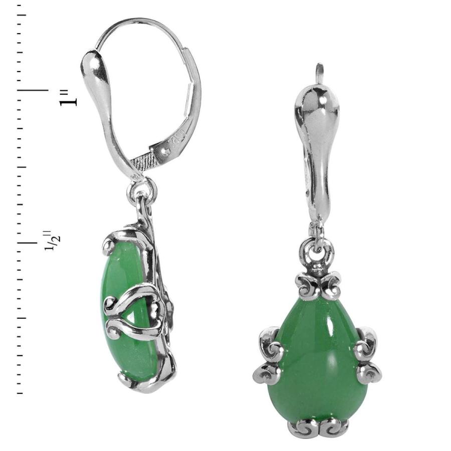 Carolyn Pollack - Sterling Silver Green Jade Drop Earrings - Embrace t