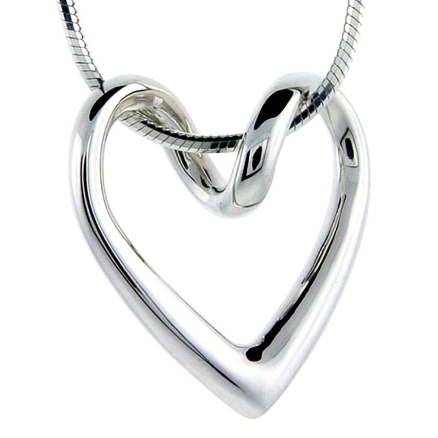 ★決算特価商品★ Flawless Necklace Heart Floating Silver Sterling Quality, in 3/4 x 3/4 ネックレス、ペンダント