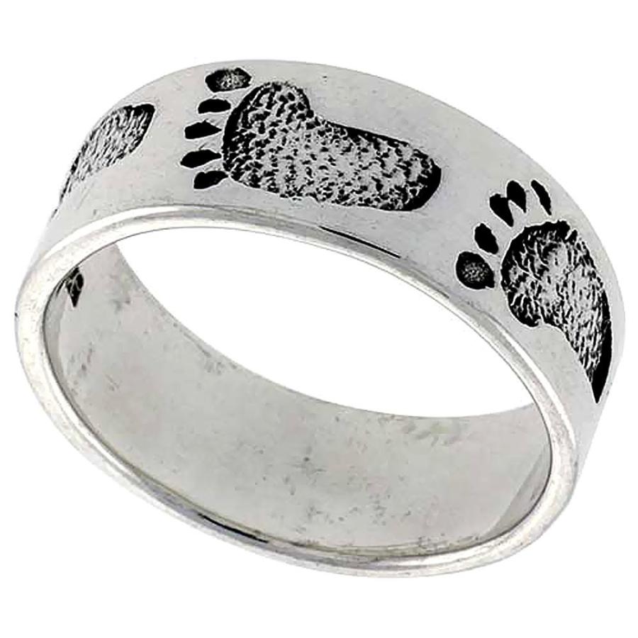 Sterling Silver Footprints in The Sand Ring for Women 3/8 inch Size 7 
