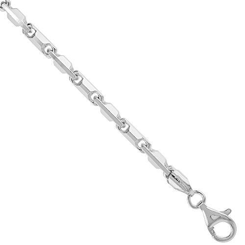 Sterling Silver Baht Chain Necklace 3.7mm Beveled Edges Nickel Free It