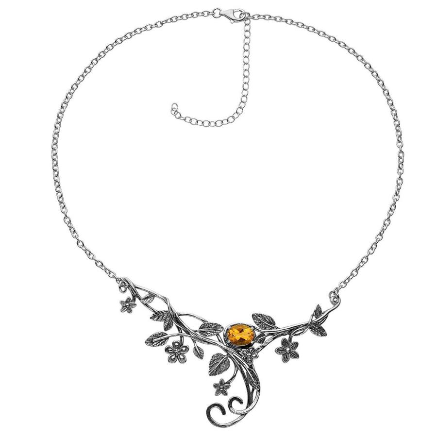 PZ Paz Creations 925 Sterling Silver Floral Swirl Gemstone Statement N