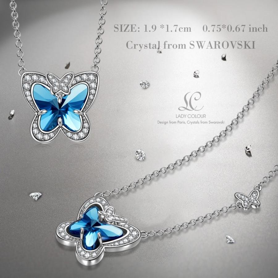 LADY COLOUR Mothers Day Necklace Gifts Blue Butterfly Necklace for
