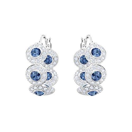 Swarovski Crystal Angelic Blue Rhodium-Plated Hoop Earrings