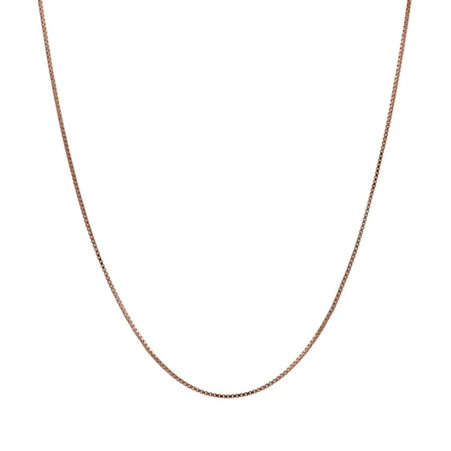 Honolulu Jewelry Company 14K Thin Solid Rose Gold 0.5mm Box Chain Neck