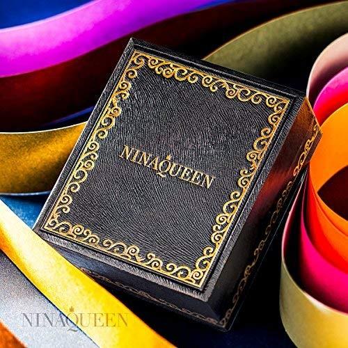 NinaQueen 925 Sterling Silver Snake Chain Bracelet with Blue Clasp Cha