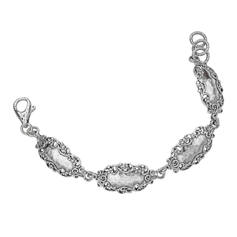 Paz Creations ?925 Sterling Silver Lace Station Bracelet, Made in Isra