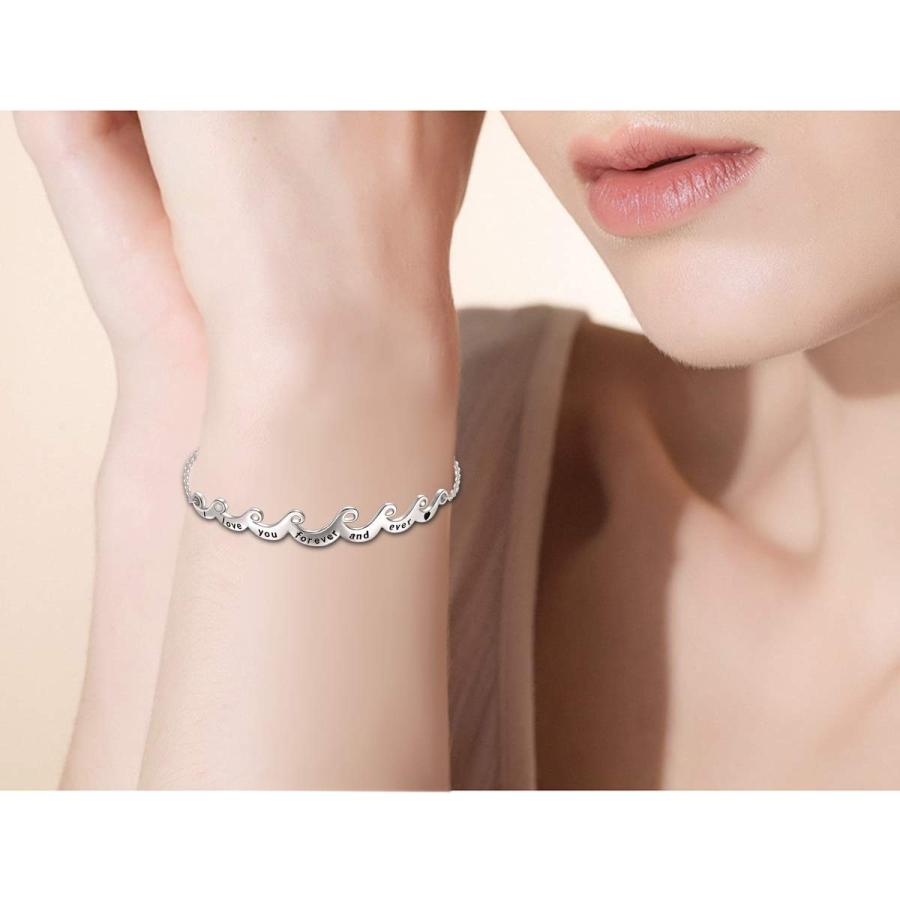 DAOCHONG Sterling Silver Jewelry Engraved “ I Love You Forever and Eve 4