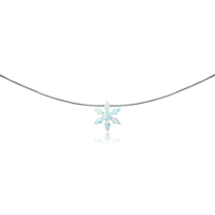 Gemstar Usa Sterling Silver Created Silver White White Opal Choker Snowflake Twilight Shop Snowflake Dainty B 今月限定 特別大特価
