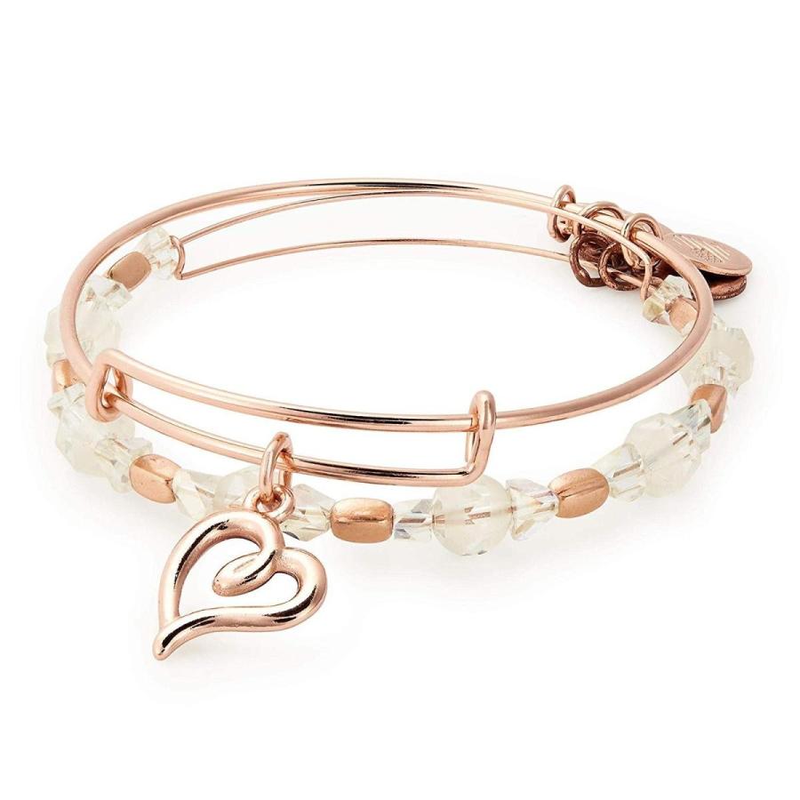 Alex and Ani Set of Two Handwritten Hearts Bangle Bracelets - Shiny Ro