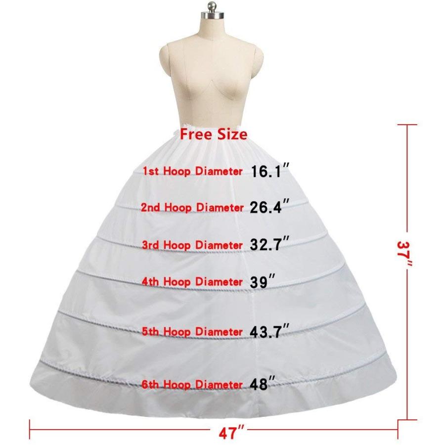 Full Shape 6 Hoop Skirt Ballgown Petticoat Underskirt Slip for Wedding