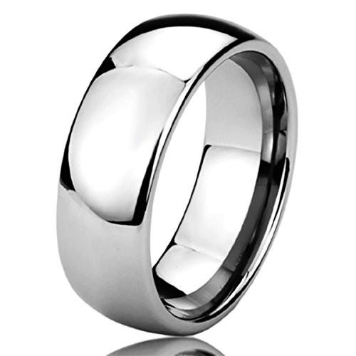 Free Engraving Personalized Titanium Comfort Fit Wedding Band Ring 8mm