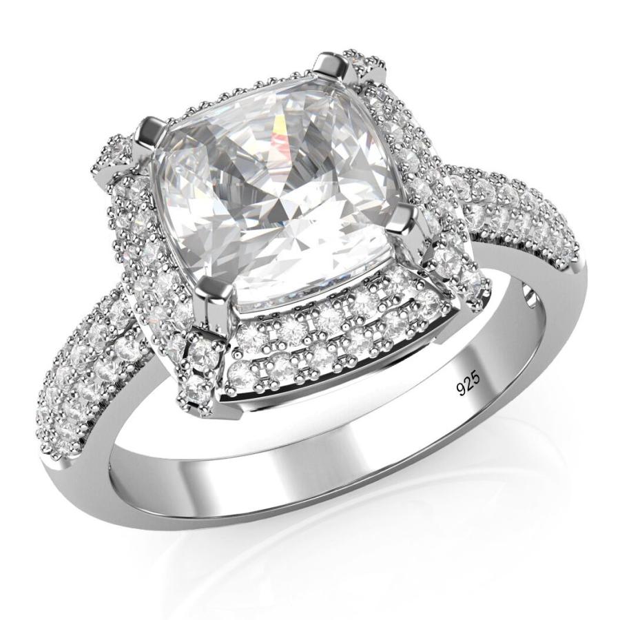 魅力的な Sz 10 Sterling Silver 925 Cubic Zirconia Cz 3 Ct Cushion Cut Halo Eng B Twilight Shop 通販 Yahoo ショッピング 日本最大級 M Aspireadda Com