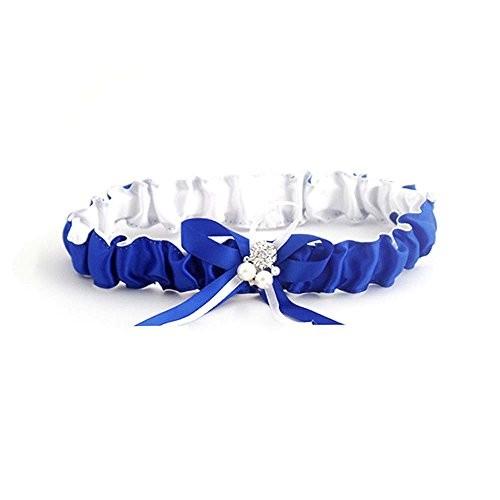Royal Blue Satin Bride Wedding Garter with Pearl and Ribbon … (Medium)｜twilight-shop｜04