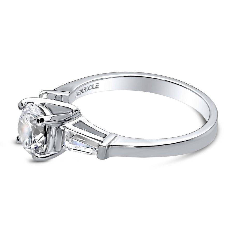 BERRICLE Rhodium Plated Sterling Silver Cubic Zirconia CZ 3-Stone