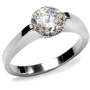 【予約】 Stainless Ring Engagement Solitaire CZ Round Clear Set Tension Steel ウエディンググローブ 【予約】 Stainless Ring Engagement Solitaire CZ Round Clear Set Tension Steel ウエディンググローブ