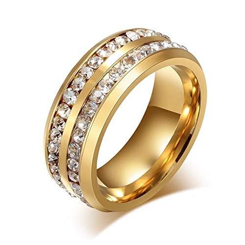 Fsmall 8mm Titanium Stainless Steel Double Row Gold Plated Channel Set｜twilight-shop｜02