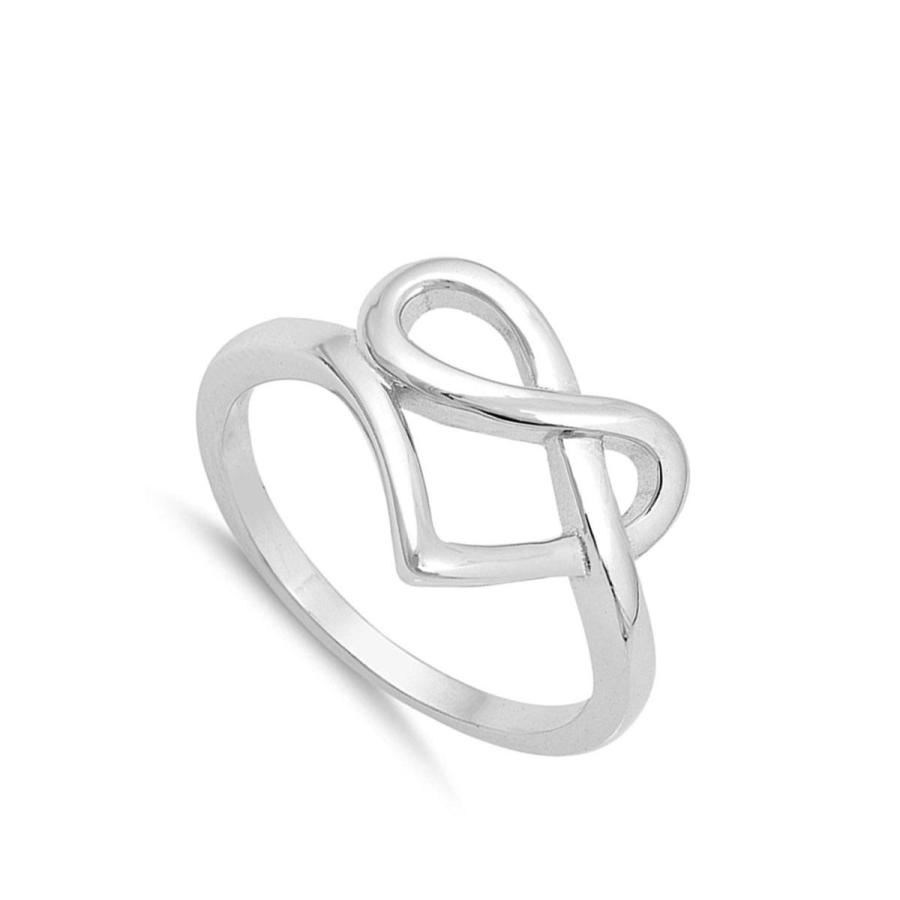 Heart Pretzel Infinity Love Knot Promise Ring Sterling Silver Band Siz