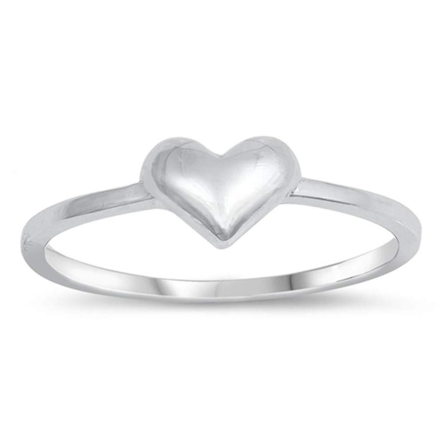 人気ブランドを Small Dainty Puffed Heart Promise Ring New 925 Sterling Silver Band S ウエディンググローブ Www Oroagri Eu