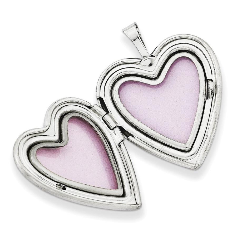 925 Sterling Silver 20mm Enameled Butterflies Heart Photo Pendant Char