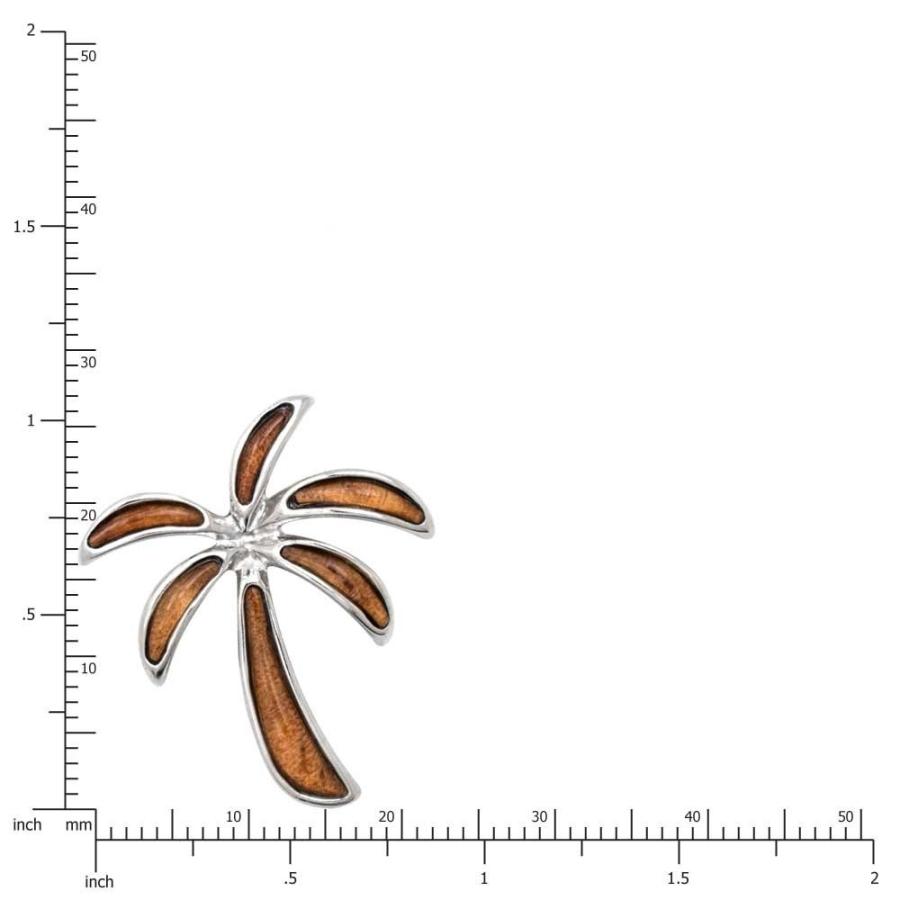 Honolulu Jewelry Company Sterling Silver Koa Wood Palm Tree Necklace P