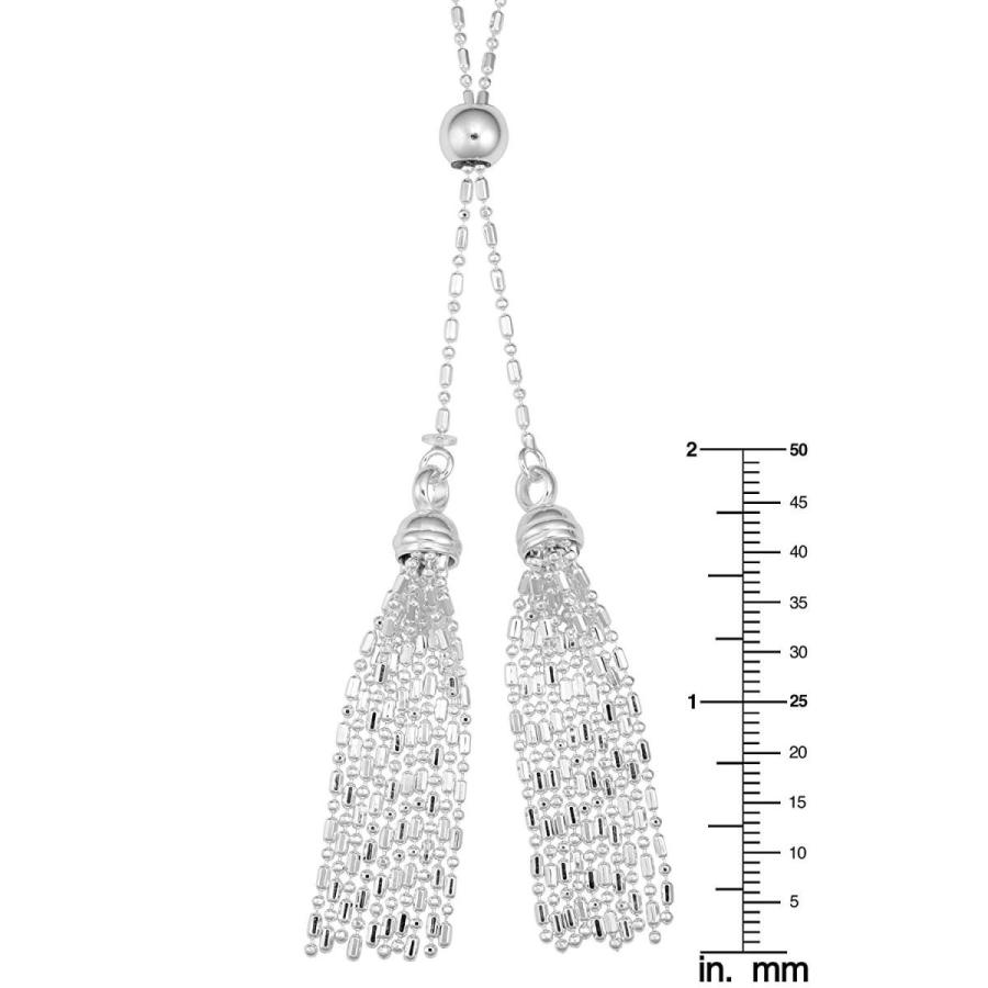 Sterling Silver Bead Tassel Necklace (32 inch)