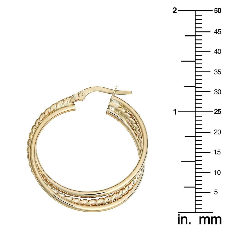 10k Yellow Gold Overlapping Round Hoop Earrings