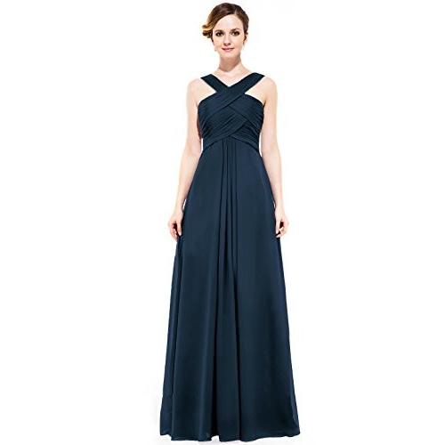 Loffy Women's Long Prom Evening Dress Gown Bridesmaid for Wedding Dark