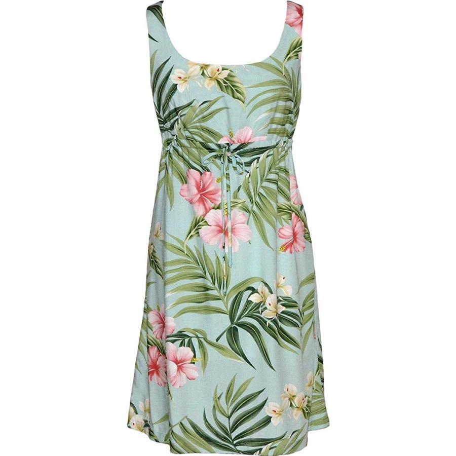 RJC Women's Pale Hibiscus Orchid Empire Tie Front Dress, Aqua, 3X Plus