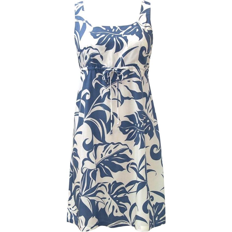 RJC Women's Delicate Tropical Empire Tie Front Dress, Blue, 2X Plus