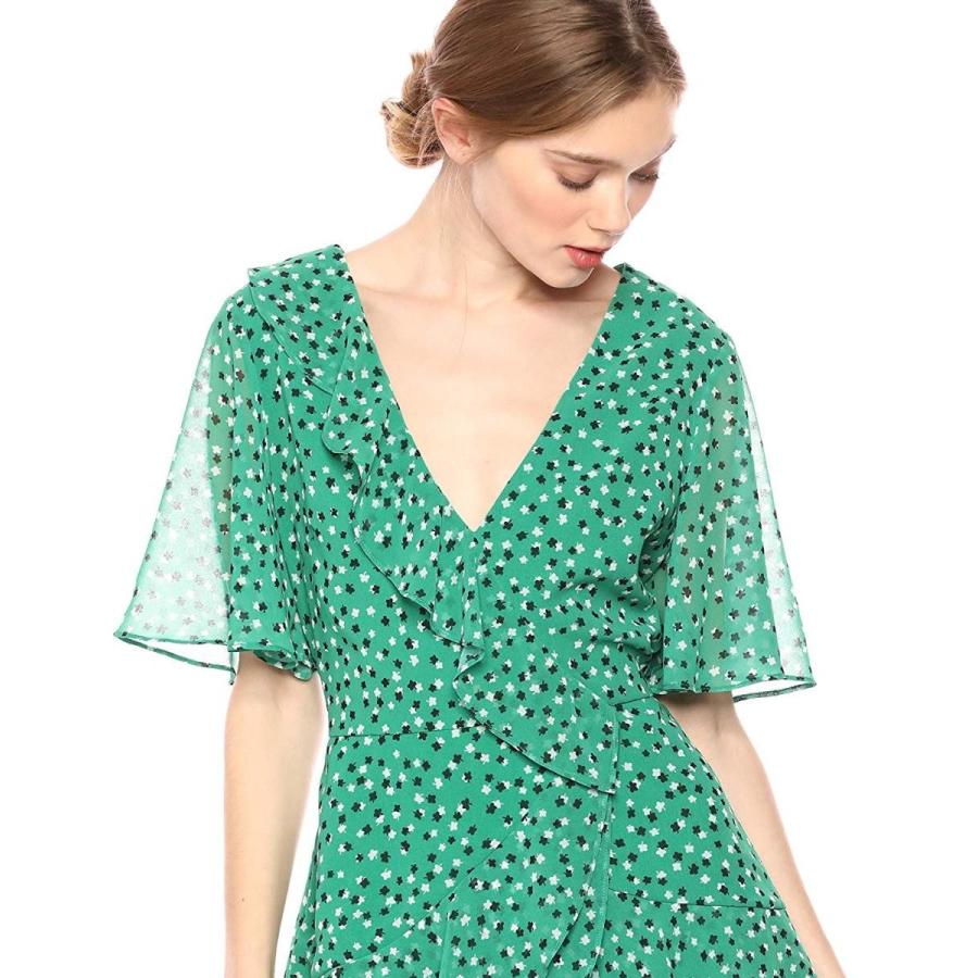 C/Meo Collective Women's LOYALTIES Flutter Sleeve WRAP Tiered Mini Dre