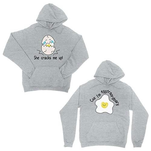 365 Printing Egg Crack Eggtraordinary Matching Hoodies Cute (Left- XS/