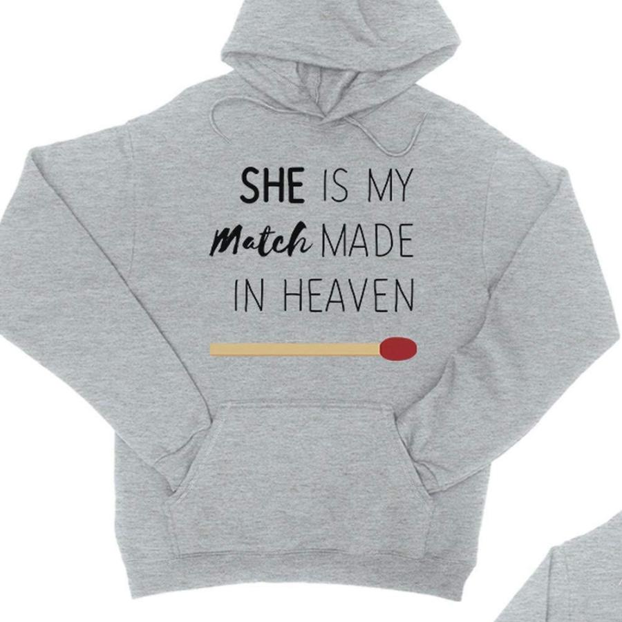 365 Printing Match Made in Heaven Matching Couple Hoodies for Valentin