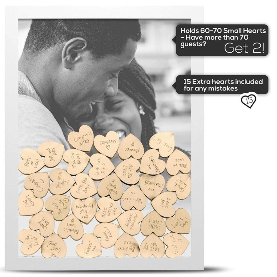 GLM Wedding Guest Book Alternative Drop Top Wooden Frame with Stand