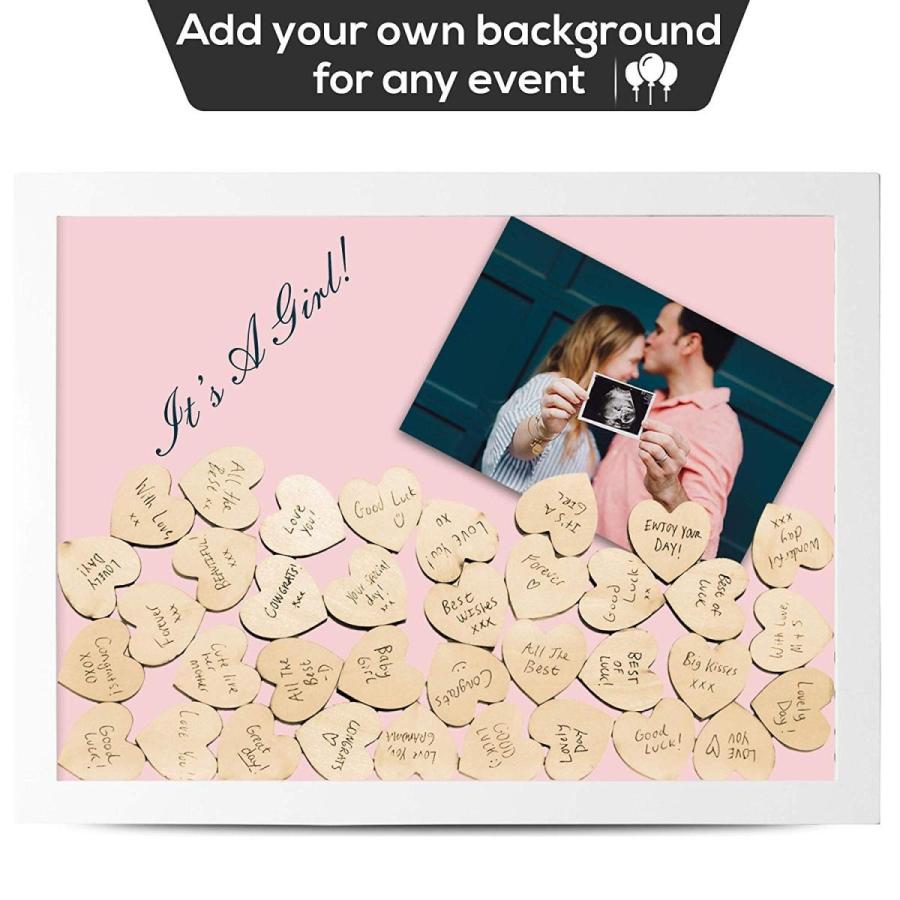 GLM Wedding Guest Book Alternative Drop Top Wooden Frame with Stand