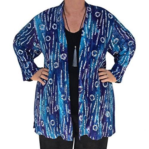 Fashion Fulfillment Boho Kimono Cardigan, Blue Navy Bohemian Jacket, 1