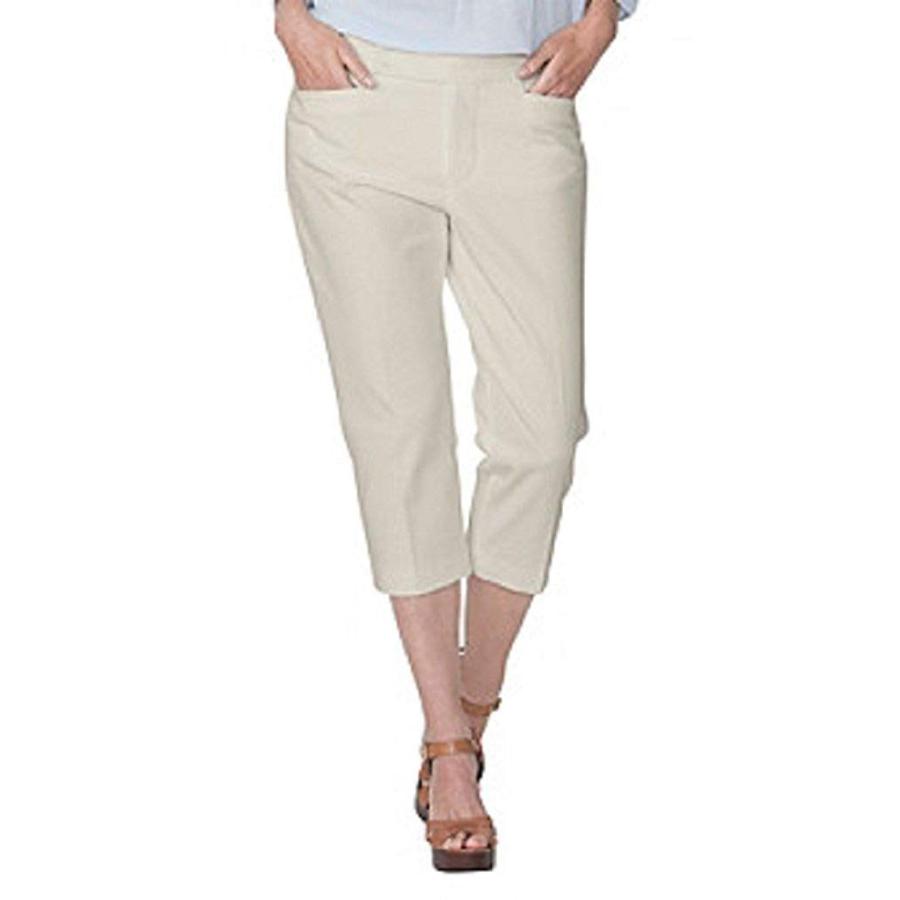 Chaps Womens Plus Size Beige Stretch Twill Capri Pants 24W
