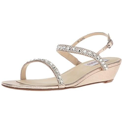 Dyeables, Inc Womens Women's Jasmine Wedge Sandal, Champagne, 6 M US
