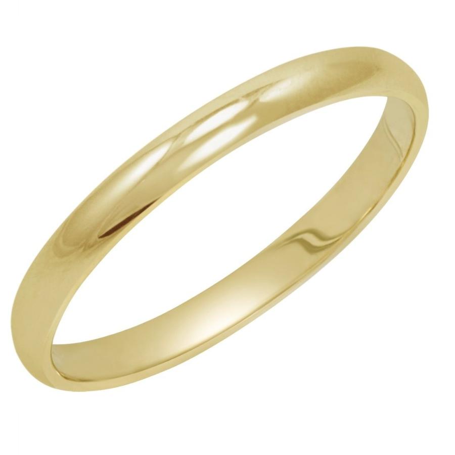 14K Yellow Gold 2mm Classic Fit Plain Wedding Band Size 4.5