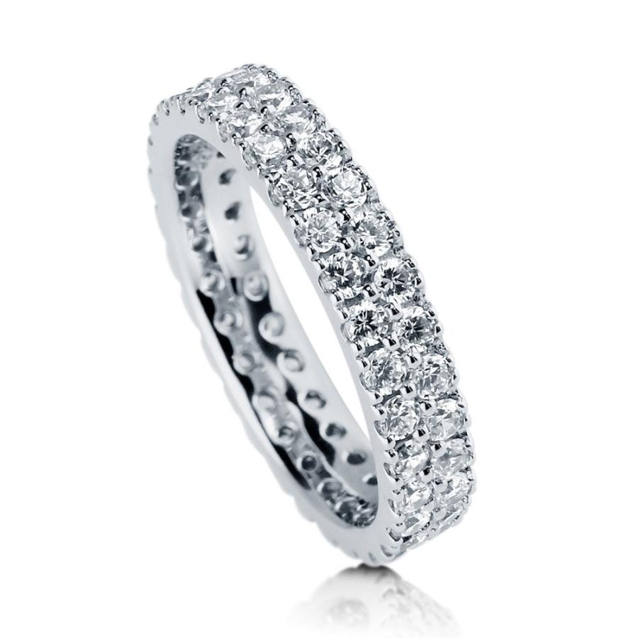 BERRICLE Rhodium Plated Sterling Silver Cubic Zirconia CZ Anniversary